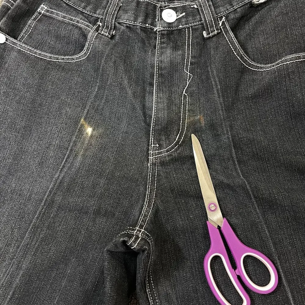 Raw Blue Shorts Mens Size 32 Denim Y2K Hiphop Baggy - Picture 3 of 13